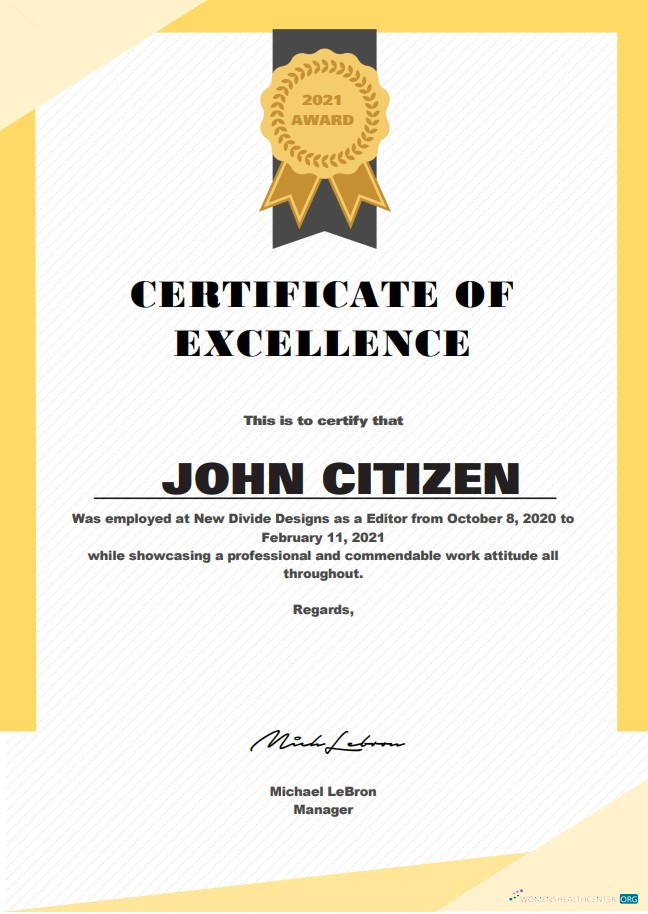 Download USA Excellence Cert Photoshop template